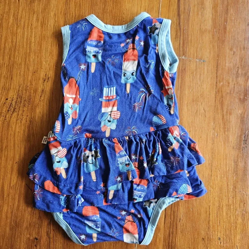 Birdie Bean Size 3-6 Months Knox Patriotic Sleeveless Bodysuit Dress